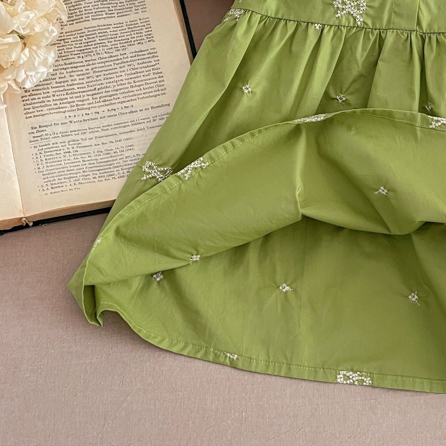 Design Summer Baby Kids Girls Floral Pattern Collar Short Sleeves Bows Embroidery Onesies and Girls’ Dress – Princess Sister Matching, MyKids-USA®, Baby & Toddler Outfits, MyKids-USA - - - - - - -