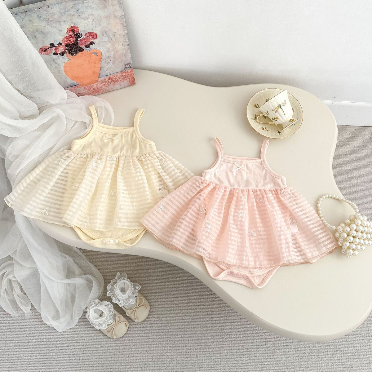 Arrival Summer Girls Short Sleeves Solid Color Top Little Coat and Embroidered Tulle Sleeveless bodysuit Dress Set Clothing Set, MyKids-USA®, Baby & Toddler Outfits, MyKids-USA - - - - - - - .