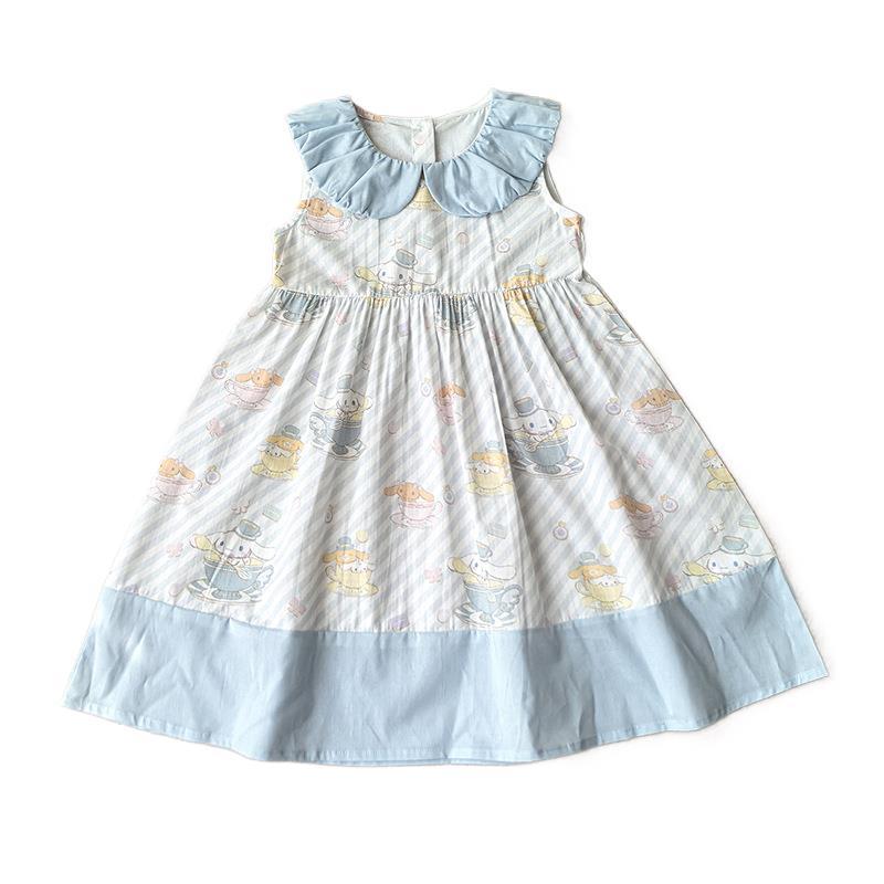 Summer Arrival Puppy Cartoon Pattern Printed Sleeveless Dress for Stylish Girls, MyKids-USA®, Baby & Toddler Dresses, MyKids-USA - - - - - - -