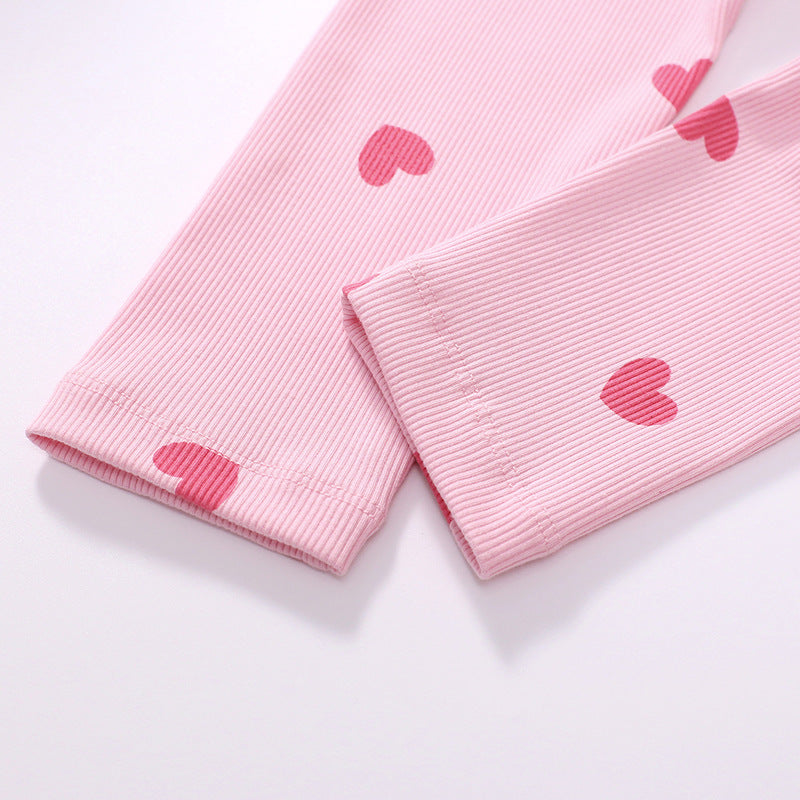 Spring and Autumn Girls Heart and Letter Pattern Long Sleeves Crew Neck Top Sweatshirt and Pants Clothing Set, MyKids-USA®, Baby & Toddler Outfits, MyKids-USA - - - - - - -