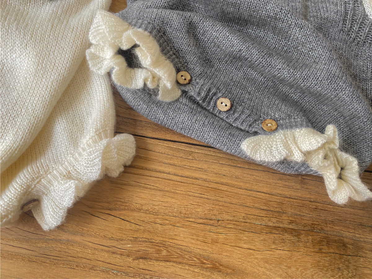 Autumn and Spring Arrival Baby Girls Knitted Sleeveless Flowers Pattern Bodysuit, MyKids-USA®, Bodysuits, MyKids-USA - - - - - - - .