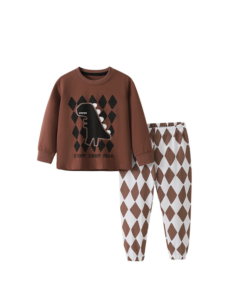 Spring and Autumn Boys Cartoon and Argyle Pattern Long Sleeves Top and Pants Clothing Set, MyKids-USA®, Baby & Toddler Outfits, MyKids-USA - - - - - - - .