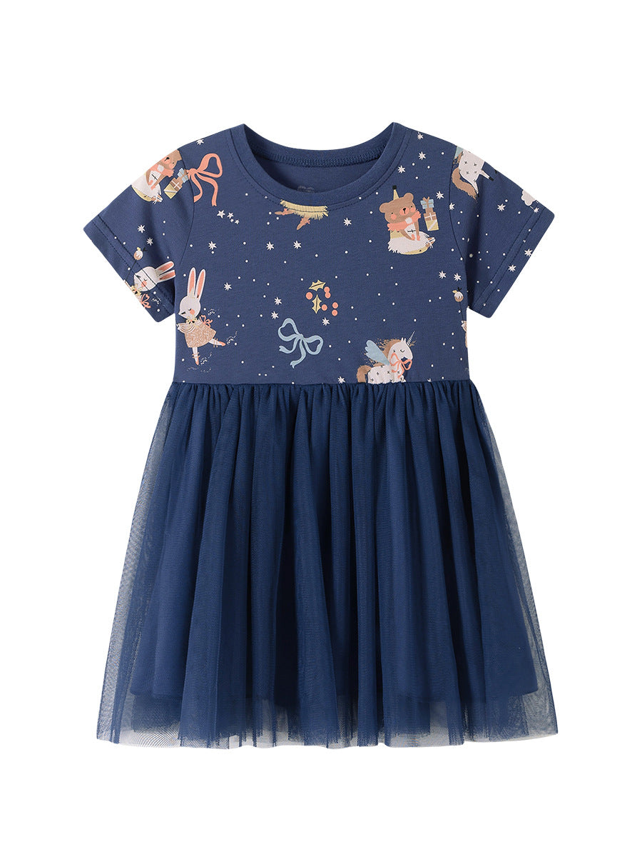 Summer Arrival Cartoon Pattern Short Sleeves Dress for Stylish Girls, MyKids-USA®, Baby & Children's Dresses, MyKids-USA - - - - - - - .