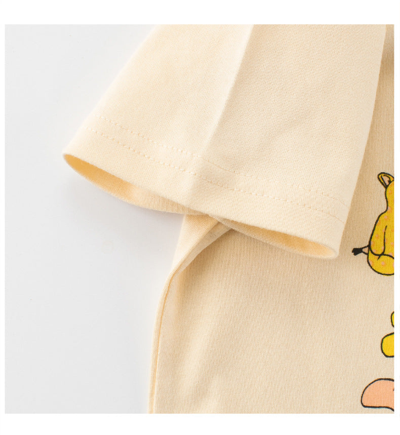 Summer Girls’ Animals Cartoon and Letters Printed T-shirt in European and American Style, MyKids-USA®, Baby & Toddler Tops, MyKids-USA - - - - - - -