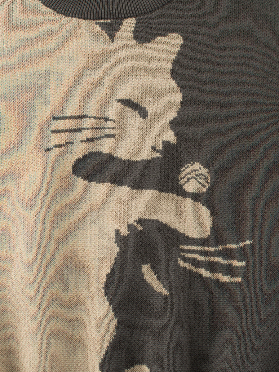 Autumn Arrival Baby Girls Kids Cute Cat Pattern Crew Neck Long Sleeves Knitted Sweatshirt Pullover, MyKids-USA®, Baby & Toddler Outerwear, MyKids-USA - - - - - - -