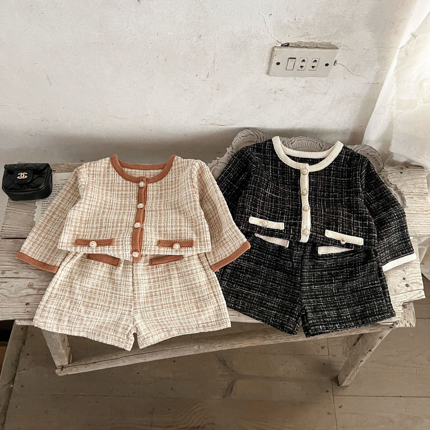 Spring Baby Kids Girls Plaid Cardigan And Shorts Clothing Set, MyKids-USA®, Baby & Toddler Outfits, MyKids-USA - - - - - - -
