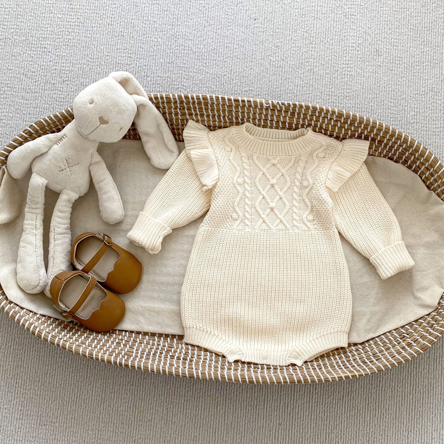 Autumn Arrival Baby Girls Jacquard Pattern Knitted Long Sleeves Crew Neck Onesies, MyKids-USA®, Baby One-Pieces, MyKids-USA - - - - - - -