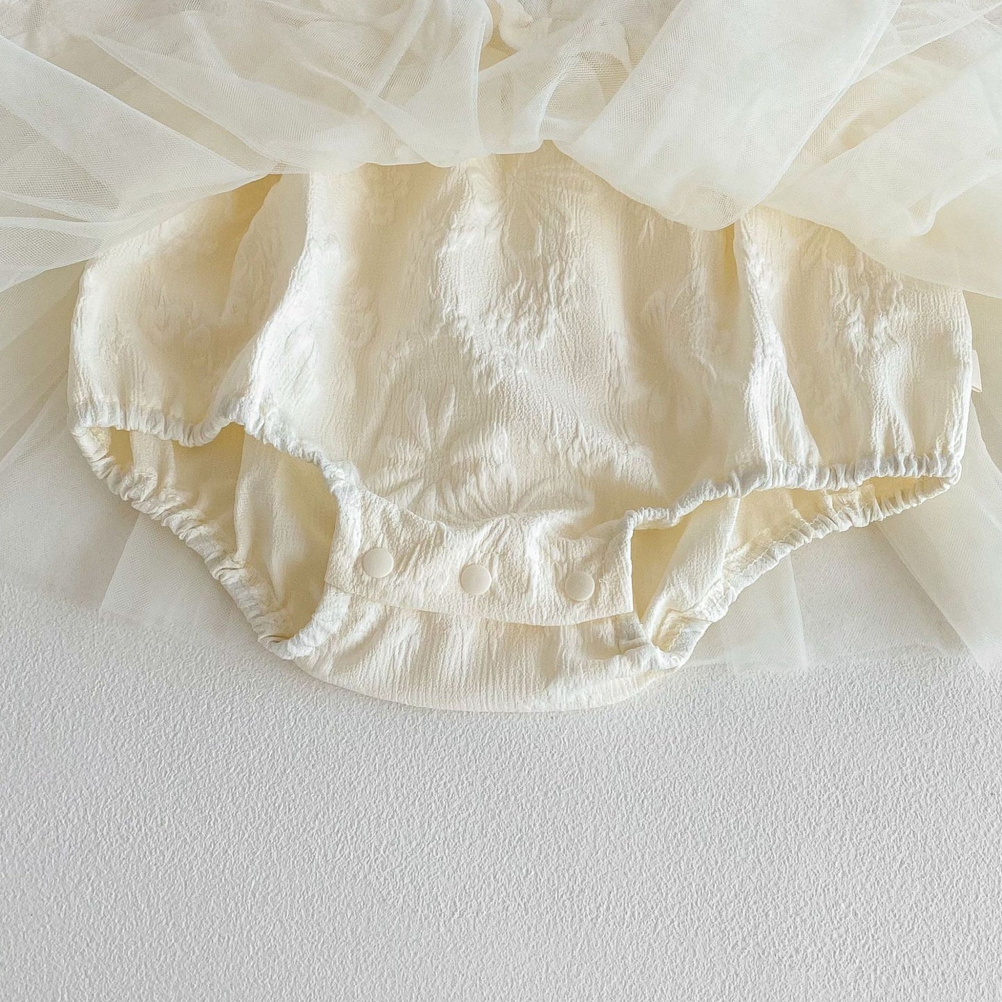 Autumn Arrival Baby Girls Long Sleeves Solid Color Flowers Pattern Tulle Decorated Onesies, MyKids-USA®, Bodysuits, MyKids-USA - - - - - - -