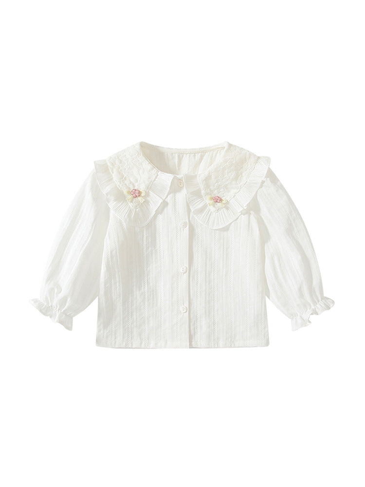 Spring Arrival Baby Kids Girls Simple Comfortable Long Sleeves Flowers and Butterfly-Bows Pattern Top Shirt, MyKids-USA®, Baby & Toddler Outerwear, MyKids-USA - - - - - - -