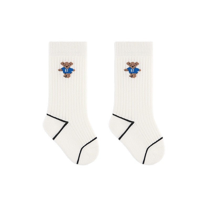 Autumn and Spring Baby Unisex Breathable Teddy Bears Cartoon Pattern Socks, MyKids-USA®, Baby & Toddler Socks & Tights, MyKids-USA - Size/Age - S (0-1Y) - Color - White - - - TR2602021217-E.