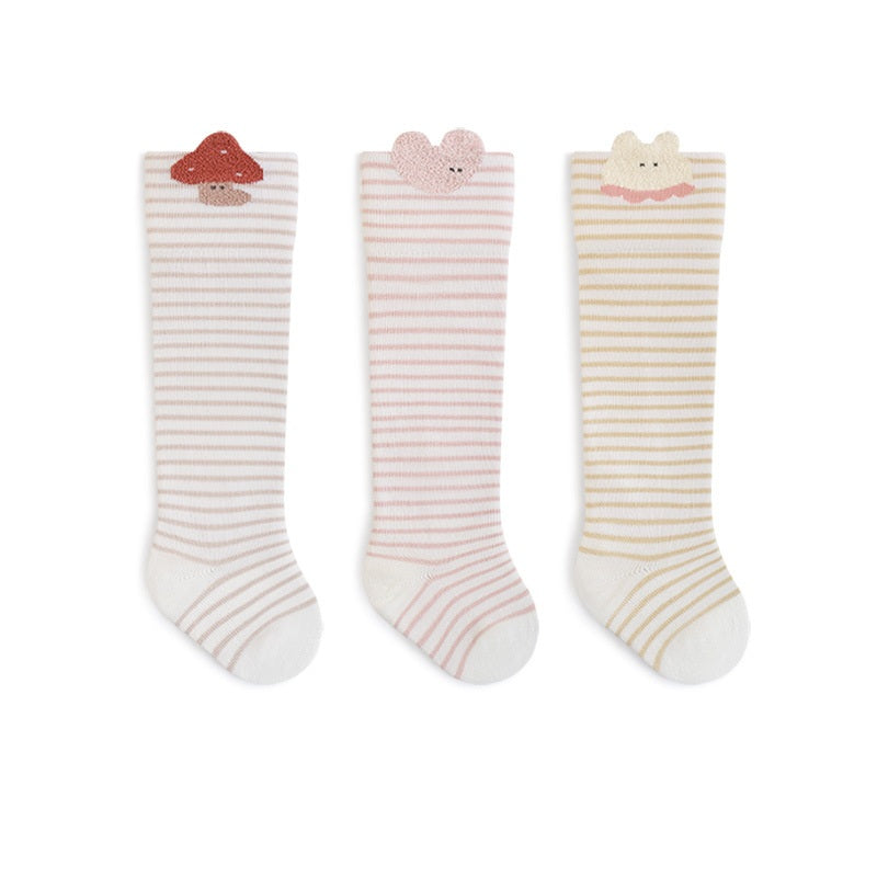 Autumn Arrival Baby Unisex Breathable Cute Cartoon Pattern Stockings 1 Lot=3-Pair Set, MyKids-USA®, Baby & Toddler Socks & Tights, MyKids-USA - Size/Age - XS (0-6M) - Color - Pink - - - TR2511122157-E
