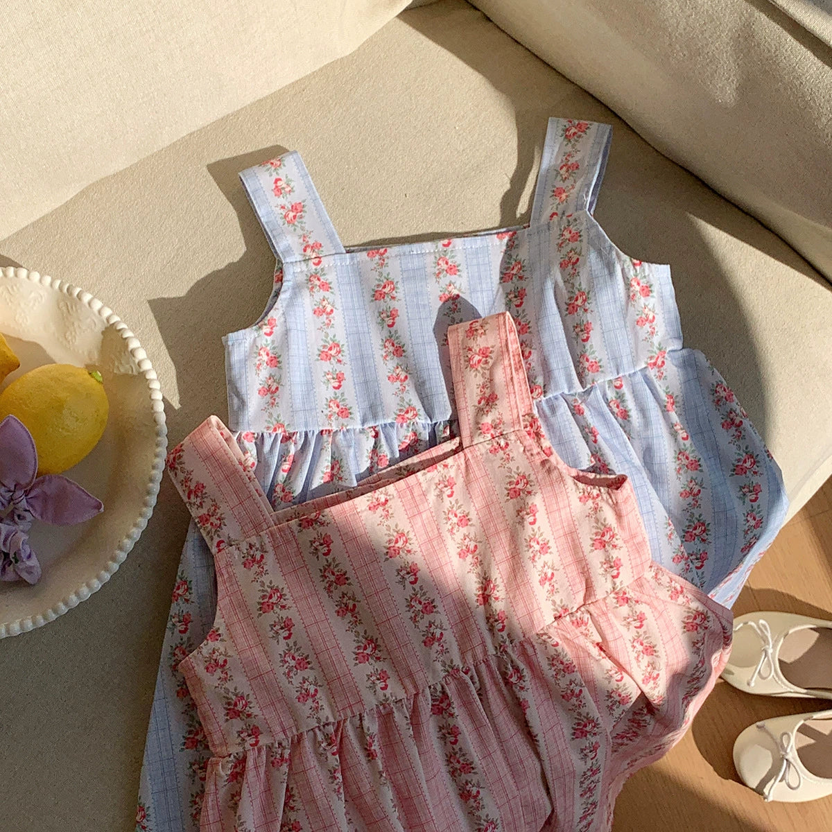 Summer Baby Kids Girls Sleeveless Flowers Pattern Printed Striped Dress, MyKids-USA®, Baby & Toddler Dresses, MyKids-USA - - - - - - -