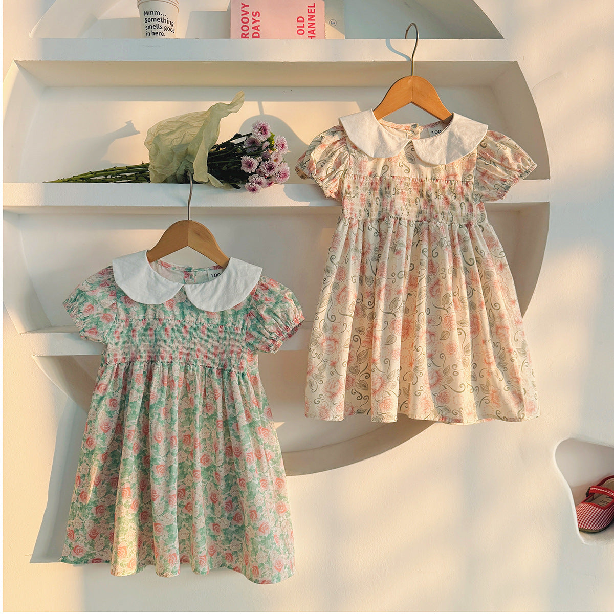 Summer Baby Kids Girls Short Sleeves Flowers Pattern Printed Dress, MyKids-USA®, Baby & Toddler Dresses, MyKids-USA - - - - - - -