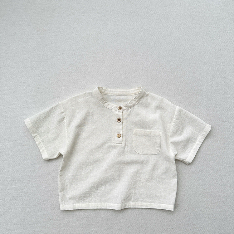 Summer Arrival Kids Unisex Soft Comfortable Short Sleeves Thin Solid Color Top Base T-Shirt, MyKids-USA®, Baby & Toddler Tops, MyKids-USA - - - - - - -