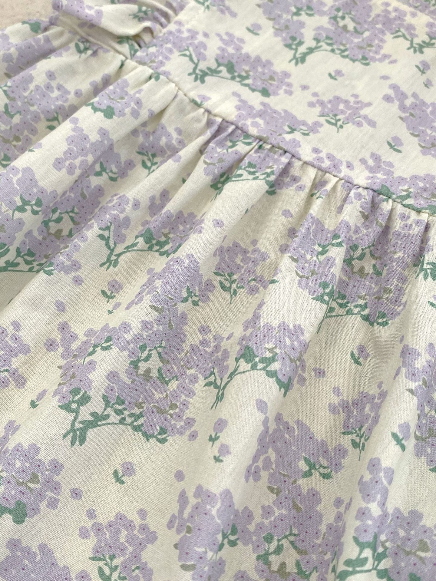 Summer Arrival Baby Girls Purple Oil Floral Print Fly Sleeves Crew Neck Onesies, MyKids-USA®, Baby One-Pieces, MyKids-USA - - - - - - -