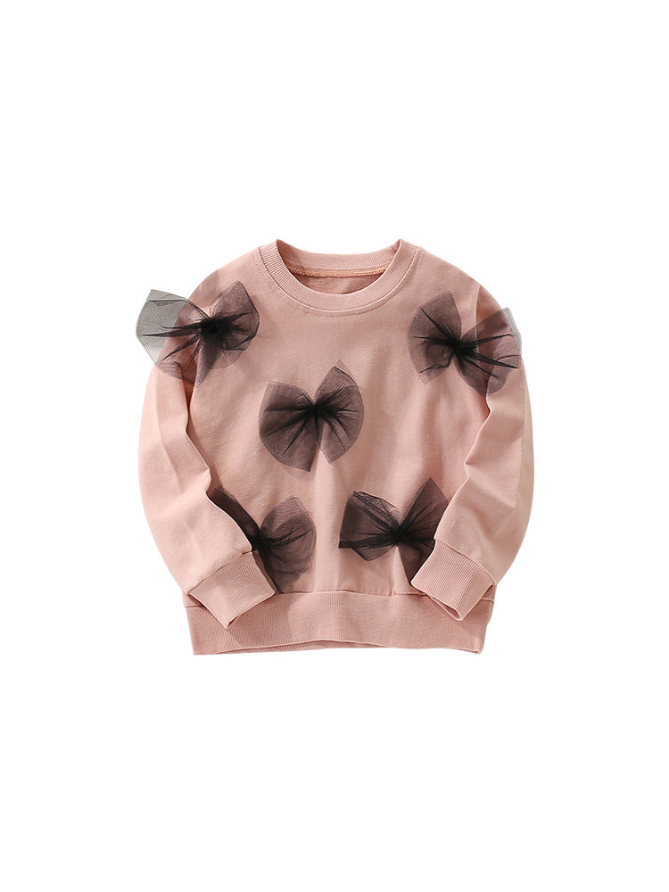 Autumn and Spring Arrival Long Sleeves Pullover with Tulle Decoration for Stylish Girls, MyKids-USA®, Sweaters, MyKids-USA - - - - - - - .