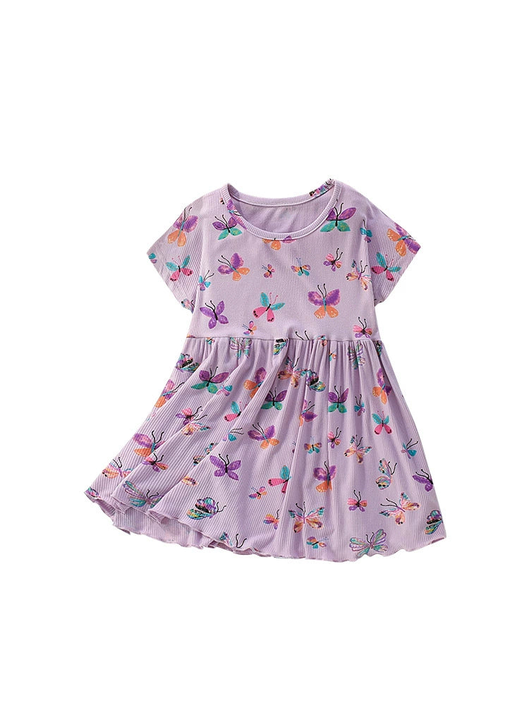 Summer Arrival Butterfly Pattern Short Sleeves Dress for Stylish Girls, MyKids-USA®, Baby & Toddler Dresses, MyKids-USA - - - - - - -