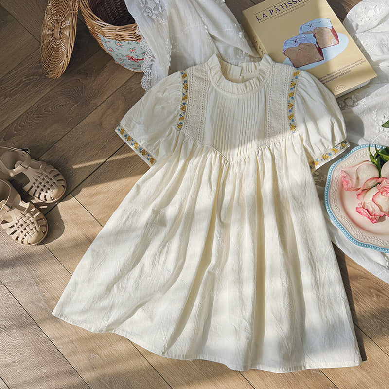 Arrival Summer Baby Kids Girls Short Sleeves French Style Ruffle Neck MyKids-USA Arrival Summer Baby Kids Girls Short Sleeves French Style Ruffle Neck MyKids-USA