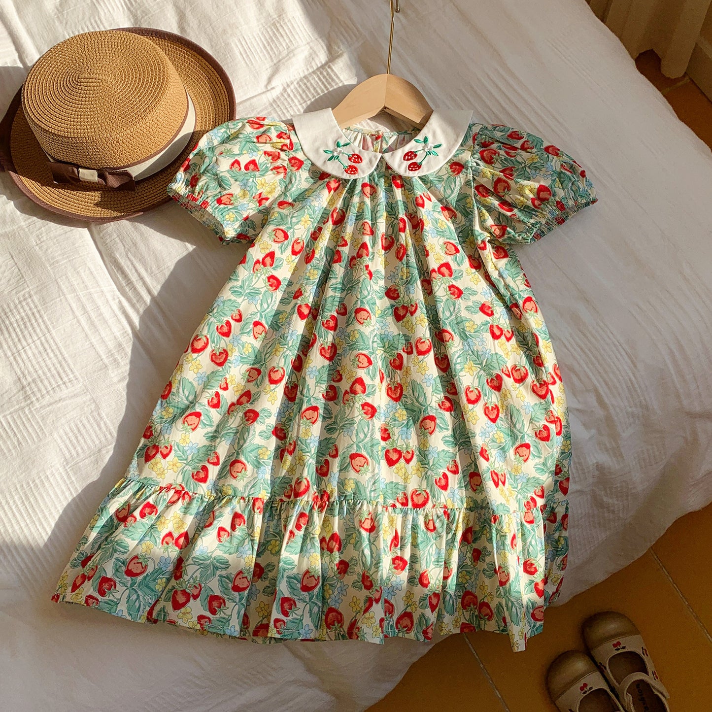 Summer Arrival Baby Kids Girls Cute Short Sleeves Strawberry Pattern Printed Dress, MyKids-USA®, Baby & Toddler Dresses, MyKids-USA - - - - - - -