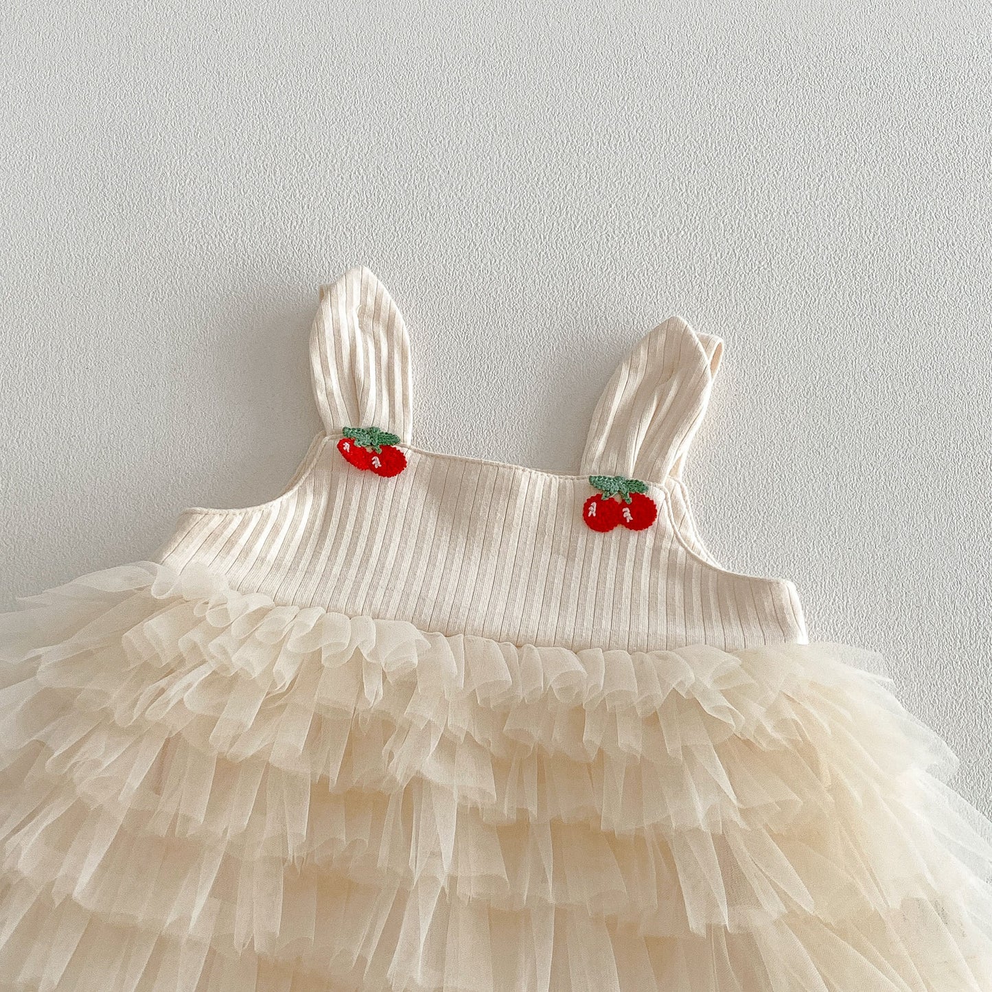 Design Summer Baby Kids Girls Sleeveless Cherry Pattern Tulle Patchwork Bodysuit, MyKids-USA®, Baby & Children's One-Pieces, MyKids-USA - - - - - - - .