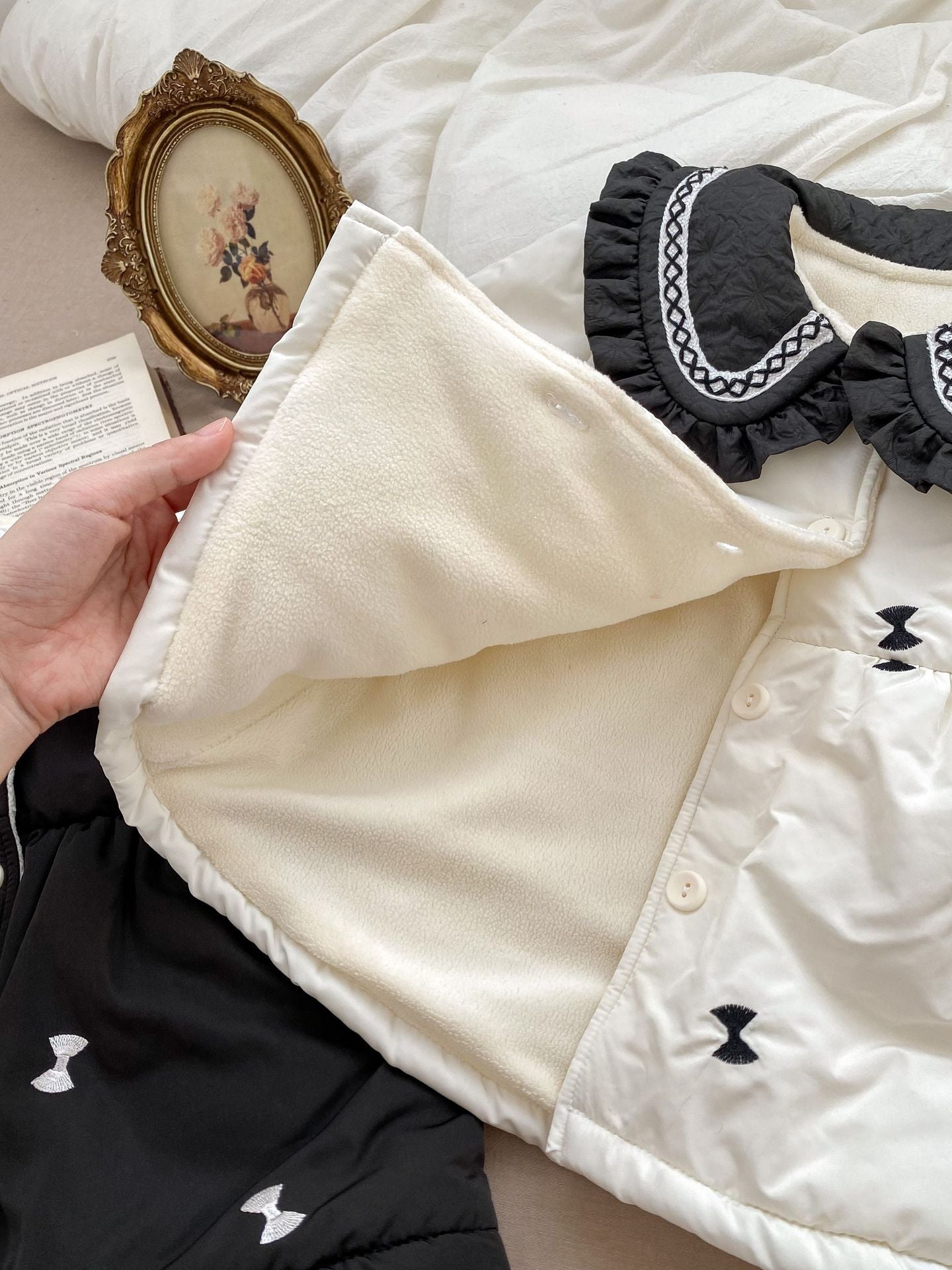 Baby Girls Color Contrast Velvet-In Cute Coat In Winter, MyKids-USA®, Baby & Toddler Outerwear, MyKids-USA - - - - - - -