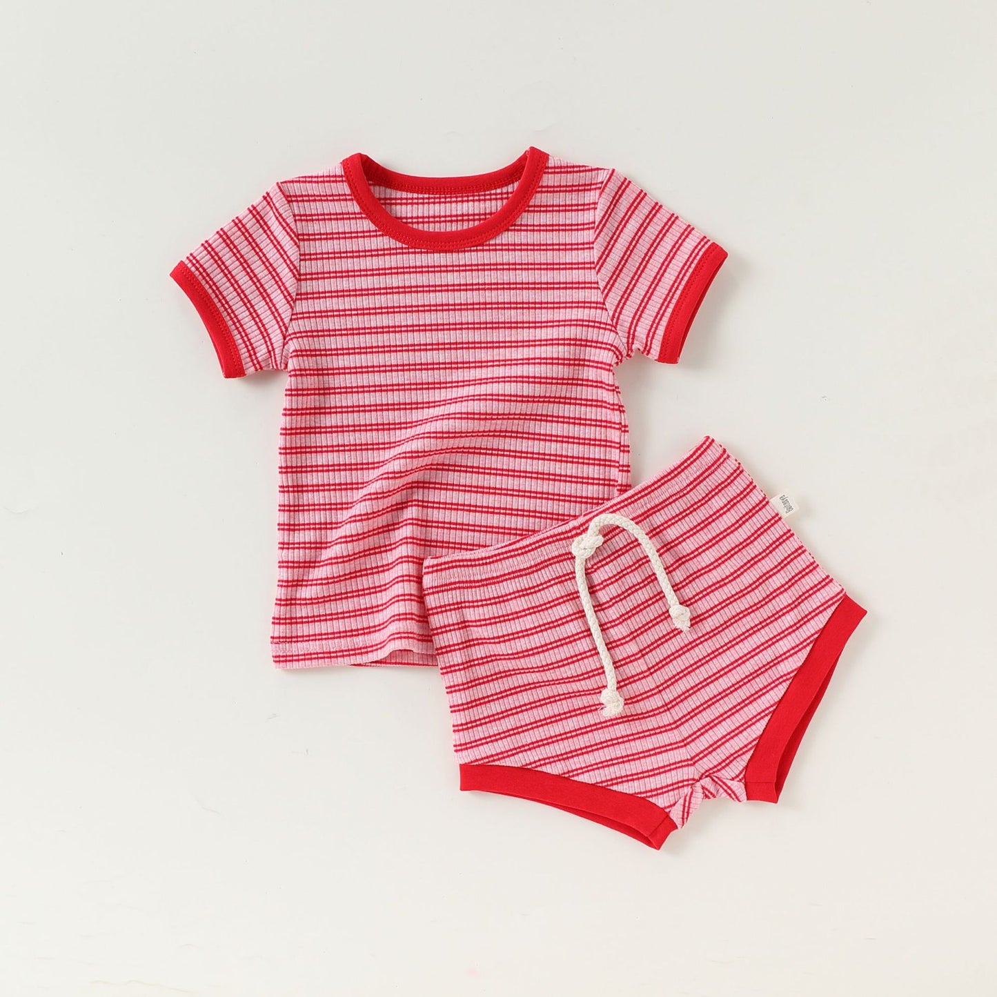 Summer Baby Kids Striped T-shirt and Bloomers Clothing Set, MyKids-USA®, Baby & Toddler Outfits, MyKids-USA - Size/Age - 73 (6-9M) - Color - Red - - - TR2603080032-E.