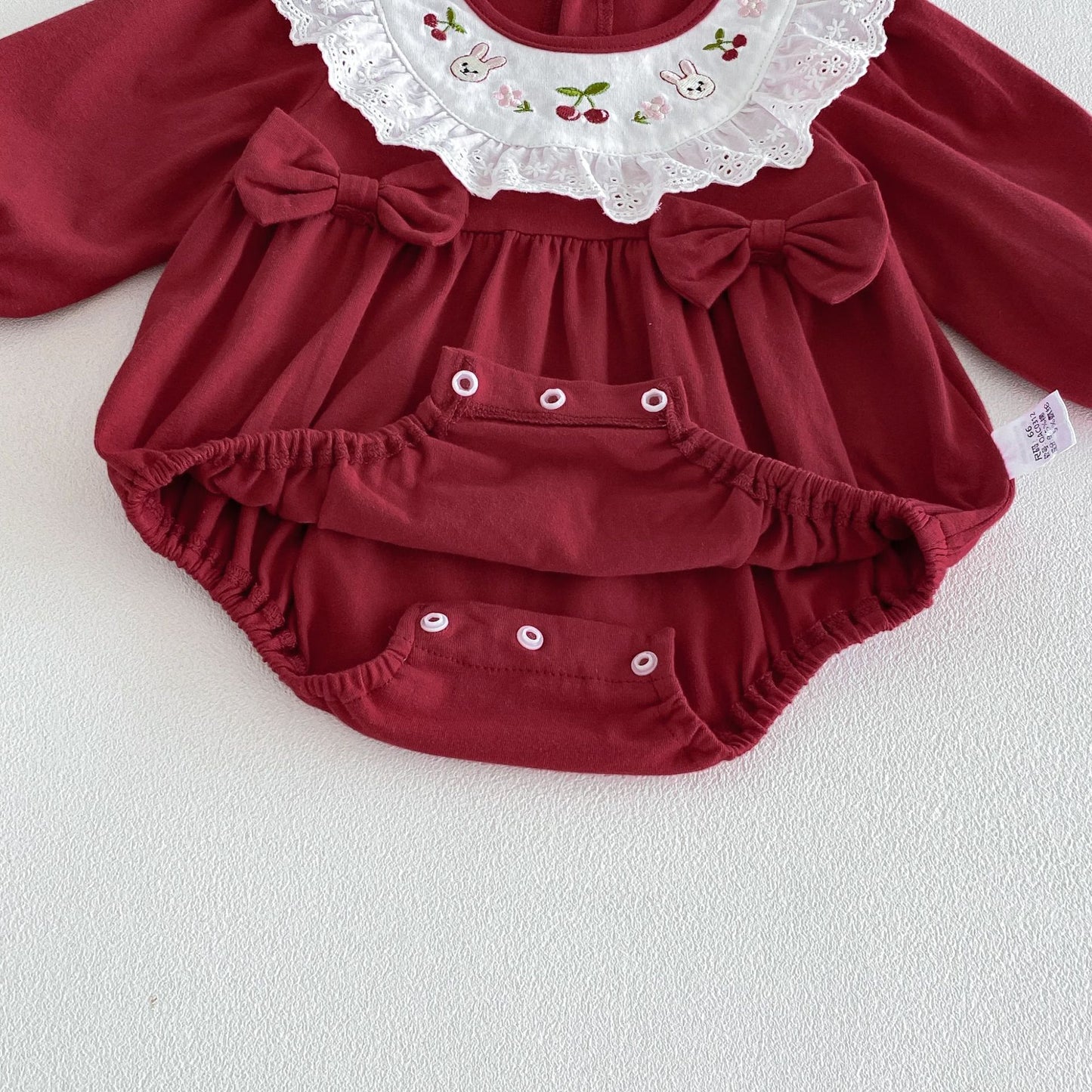 MyKids-USA® Autumn Arrival Baby Girls Long Sleeves Cute Color Patchwork Embroidered Bodysuit