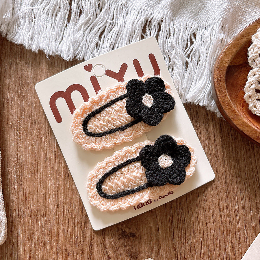 Collection of Versatile Knitted Flower Children’s Hair Clip for Baby’s Stray Hair, MyKids-USA®, Hair Pins, Claws & Clips, MyKids-USA - Size/Age - Average Size (0-12Y) - Color - Beige - - - TR2411201354-B.