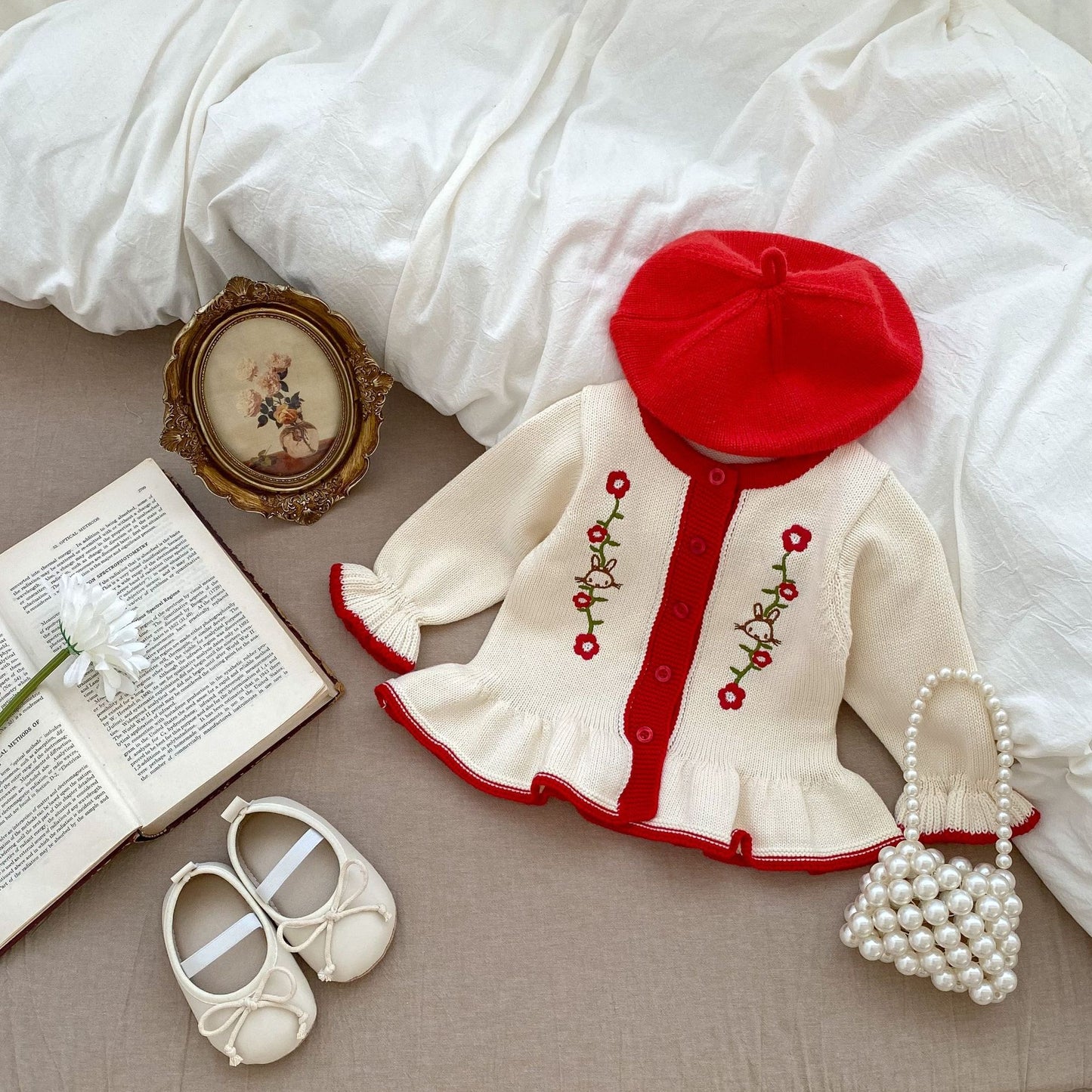 Embroidered Design Baby Girl Knitted Cardigan, MyKids-USA®, Baby & Toddler Outerwear, MyKids-USA - - - - - - -