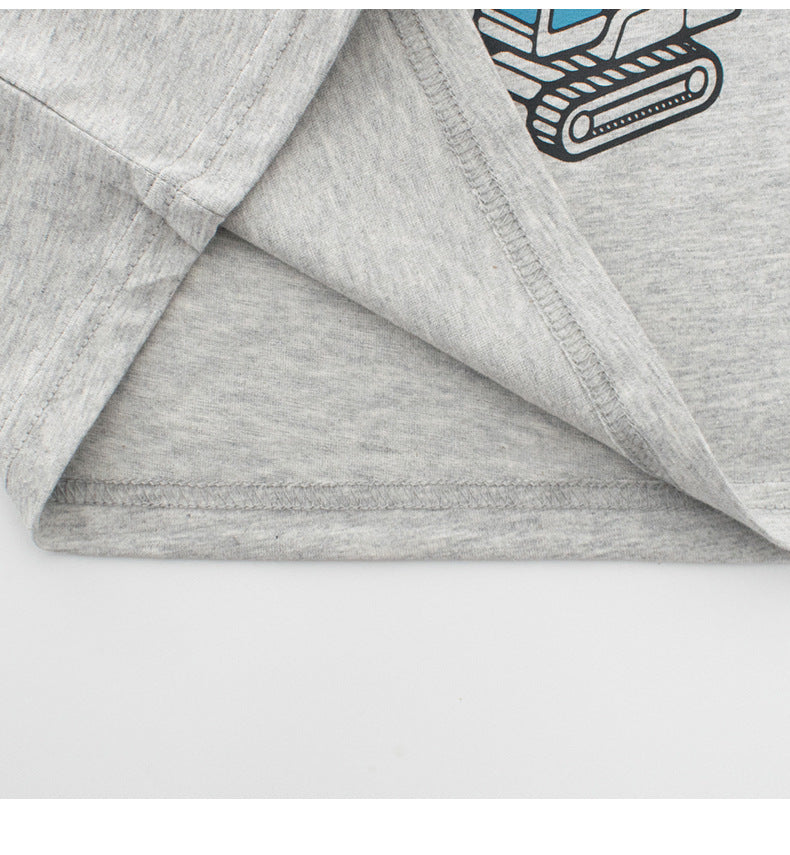 Summer Boys’ Cartoon and Letters Pattern Grey T-shirt in European and American Style, MyKids-USA®, T-Shirts, MyKids-USA - - - - - - - .
