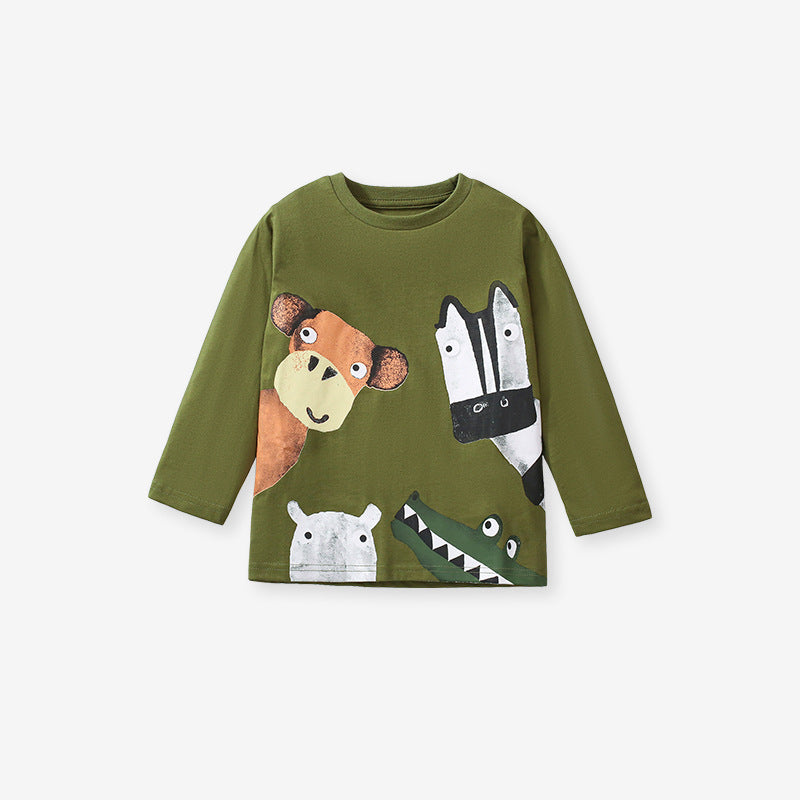 Arrival Autumn Kids’ Animals Cartoon Pattern Print Long Sleeves T-Shirt In European And American Style, MyKids-USA®, Baby & Toddler Outerwear, MyKids-USA - - - - - - -