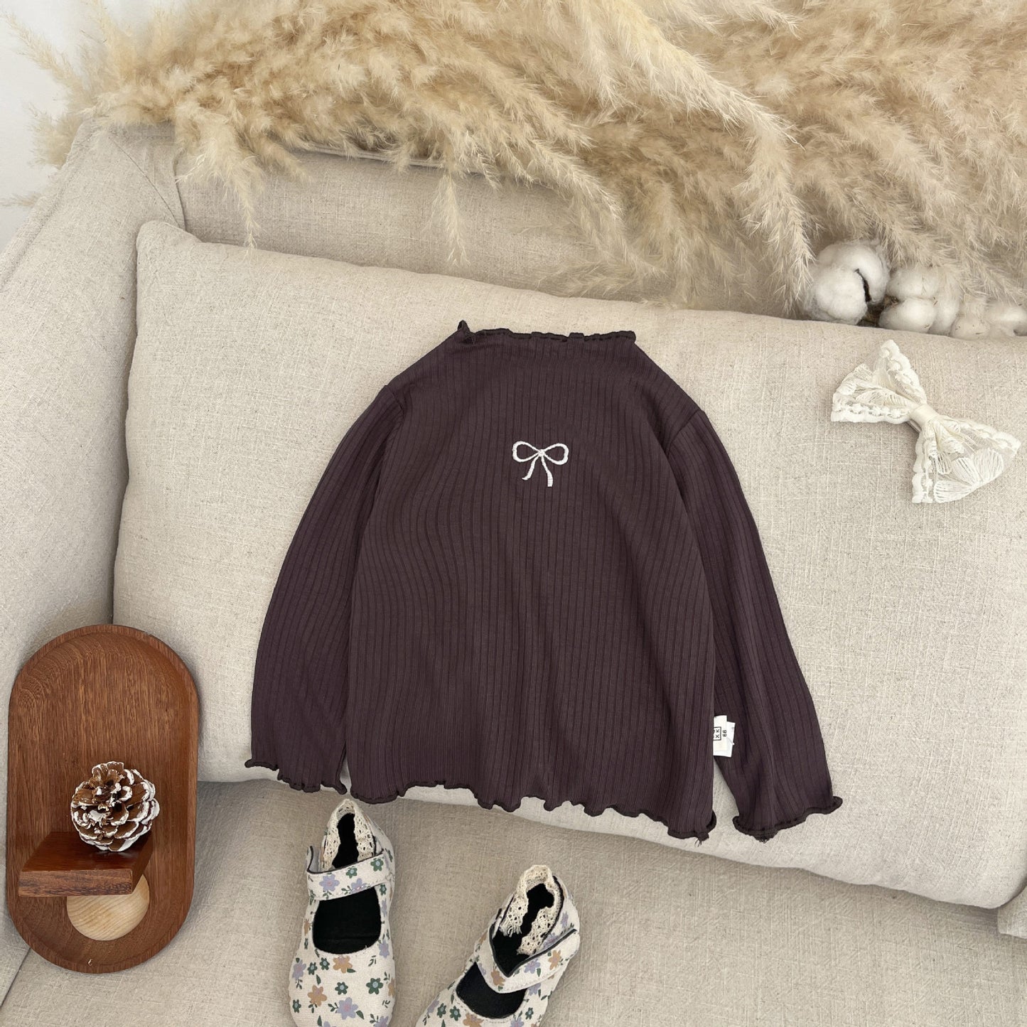 Spring Arrival Kids Girls Soft Comfortable Long Sleeves Butterfly-bows Pattern Top, MyKids-USA®, Baby & Toddler Tops, MyKids-USA - - - - - - -