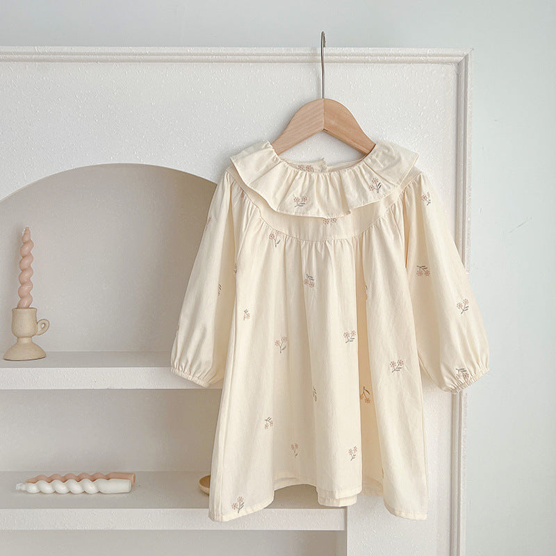 Floral Baby Ruffle Neck Onesies And Girls’ Dress – Princess Sister Matching Set, MyKids-USA®, Baby & Toddler Outfits, MyKids-USA - - - - - - -