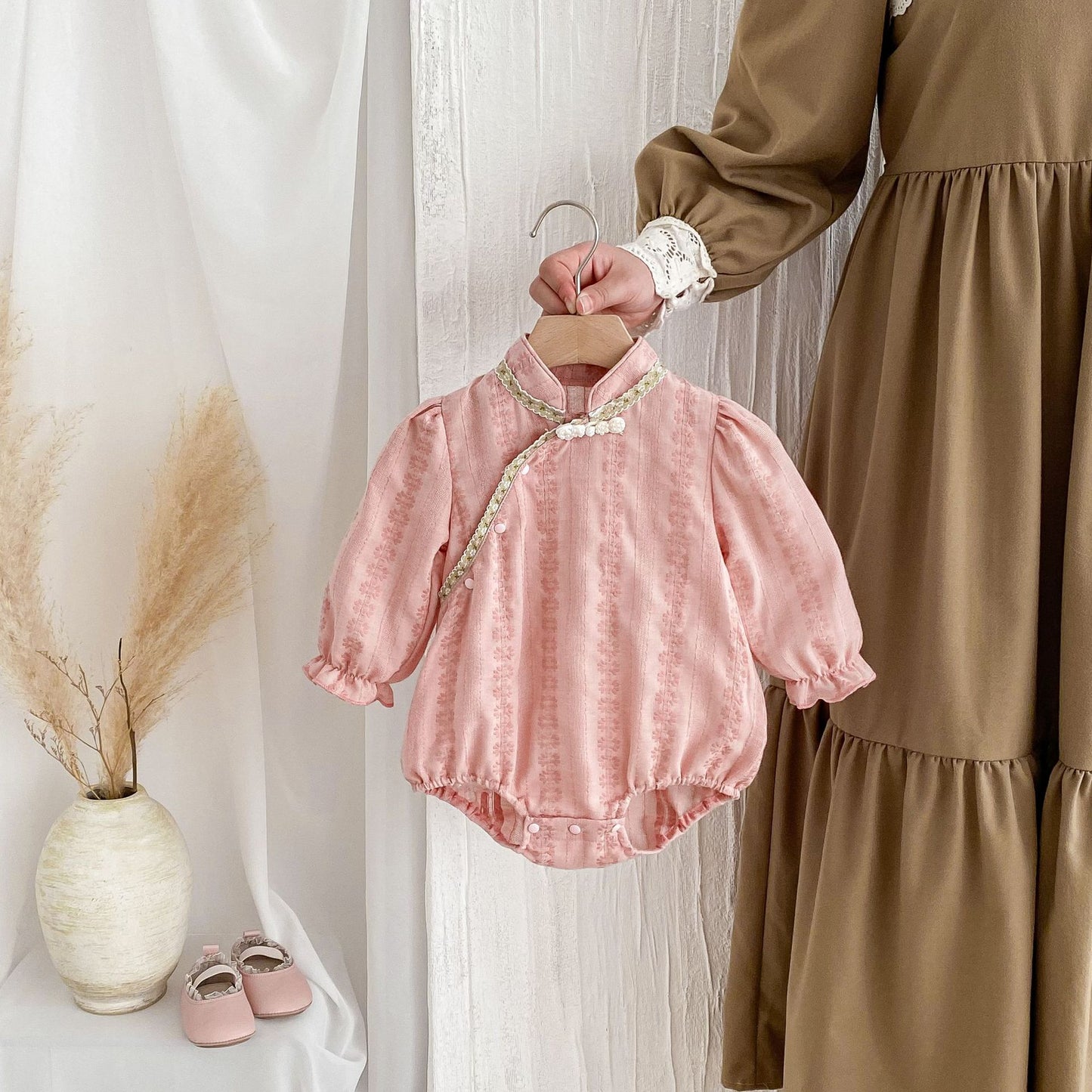 Autumn Arrival Baby Girls Long Sleeves Floral Striped Pattern Onesies Bodysuits, MyKids-USA®, Baby One-Pieces, MyKids-USA - - - - - - -