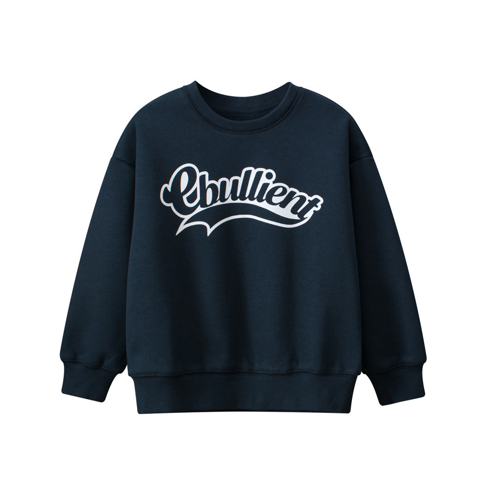 Arrival Baby Kids Letters Printed Pattern Crew Neck Long Sleeves Warm Cozy Pullover, MyKids-USA®, Baby & Toddler Outerwear, MyKids-USA - Size/Age - 120 (5-7Y) - Color - Navy Blue (Dark Blue) - - - TR2412251448-B