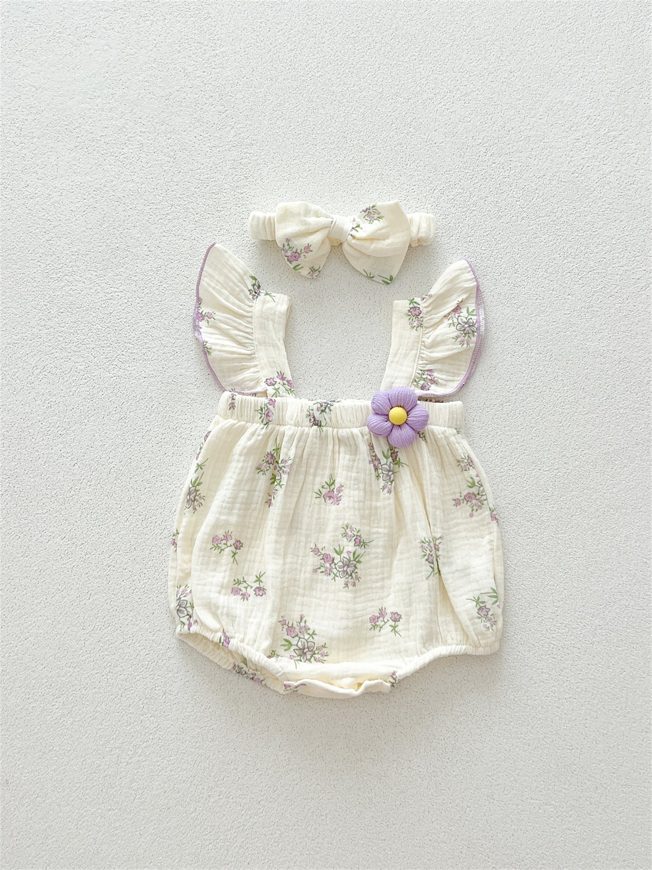 Summer Arrival Baby Girls Cute Floral Pattern Sleeveless Onesies with Straps, MyKids-USA®, Baby One-Pieces, MyKids-USA - - - - - - -