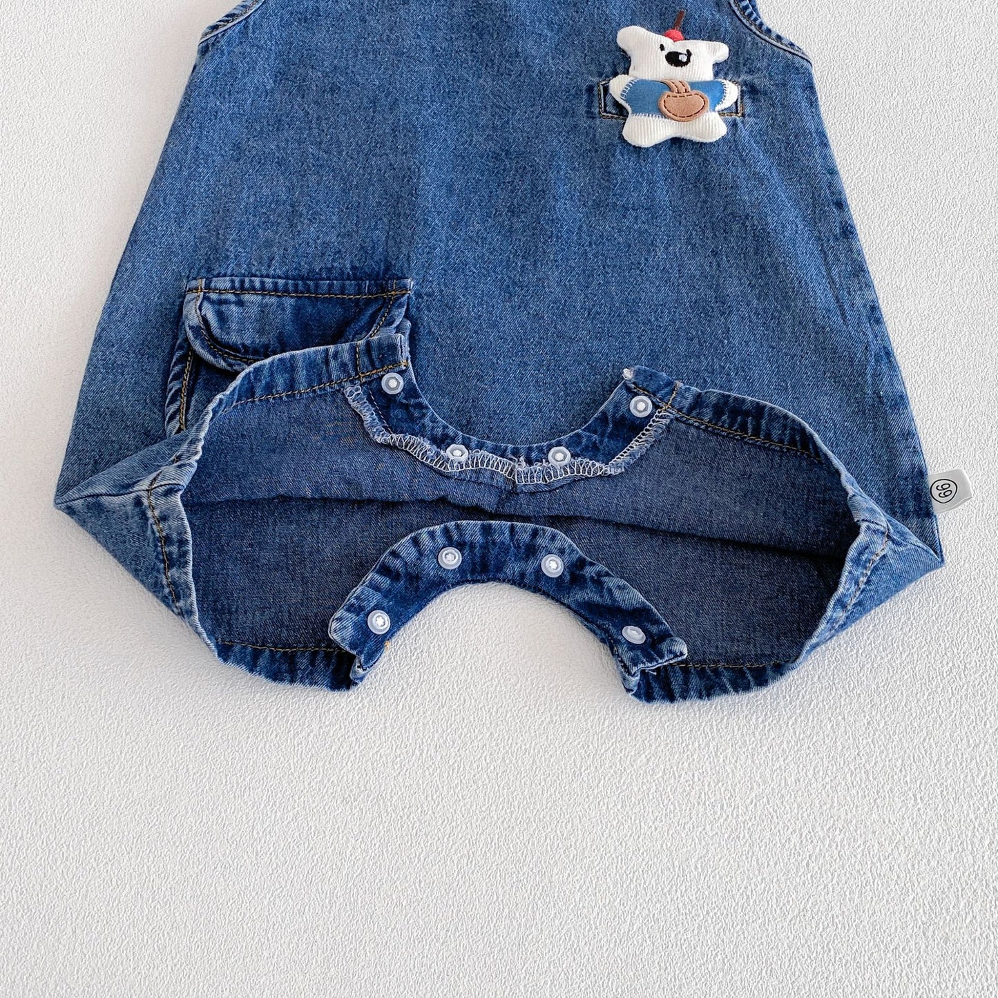 Design Summer Baby Kids Boys Sleeveless Denim Cartoon Pattern Rompers