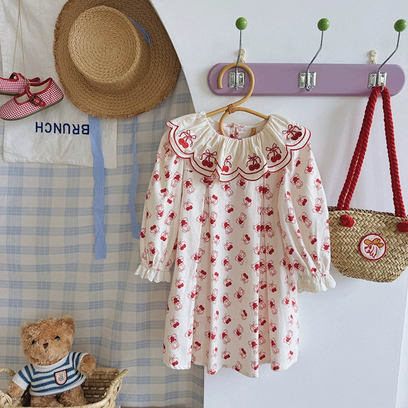 Arrival Autumn Girls Fruits and Cartoon Pattern Long Sleeves Dress, MyKids-USA®, Baby & Toddler Dresses, MyKids-USA - - - - - - -