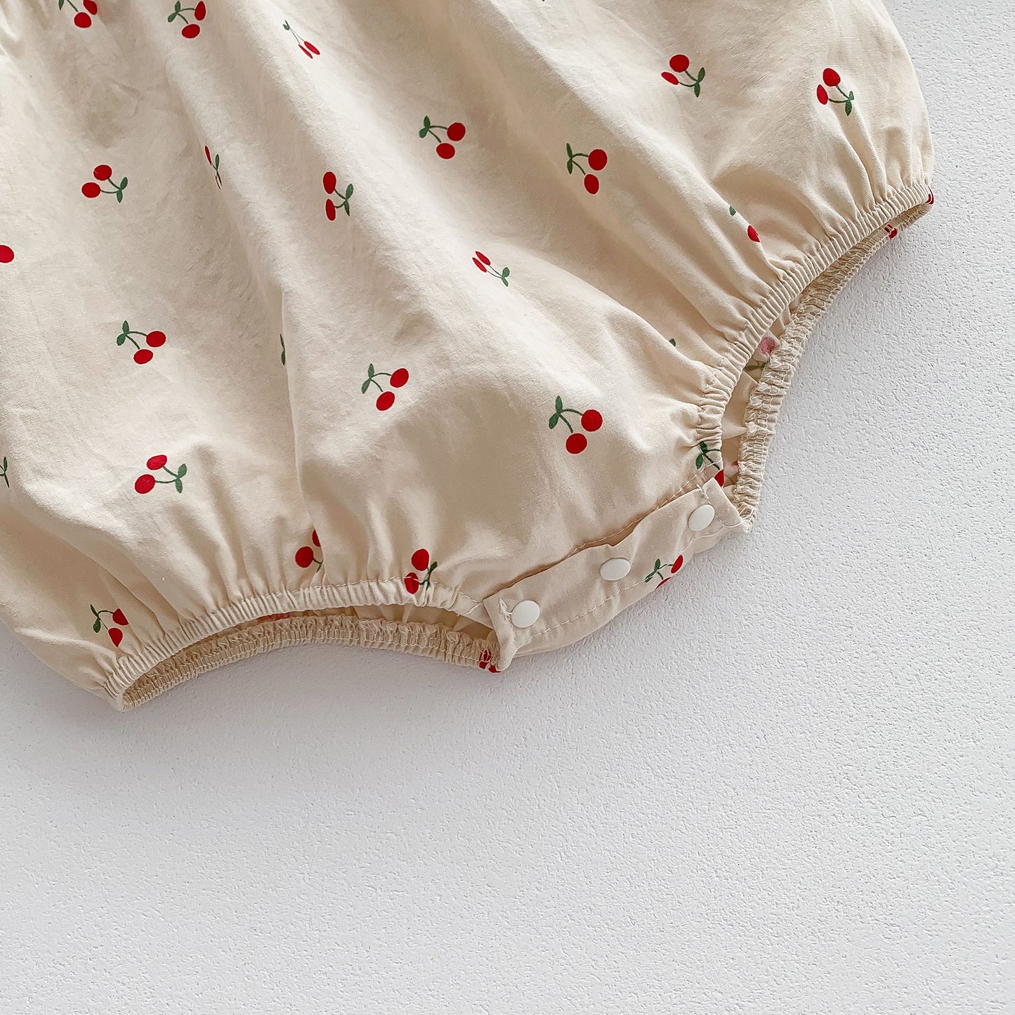 Arrival Baby Cherry Printing Onesie For Girls With Peter Pan Collar, MyKids-USA®, Baby One-Pieces, MyKids-USA - - - - - - -