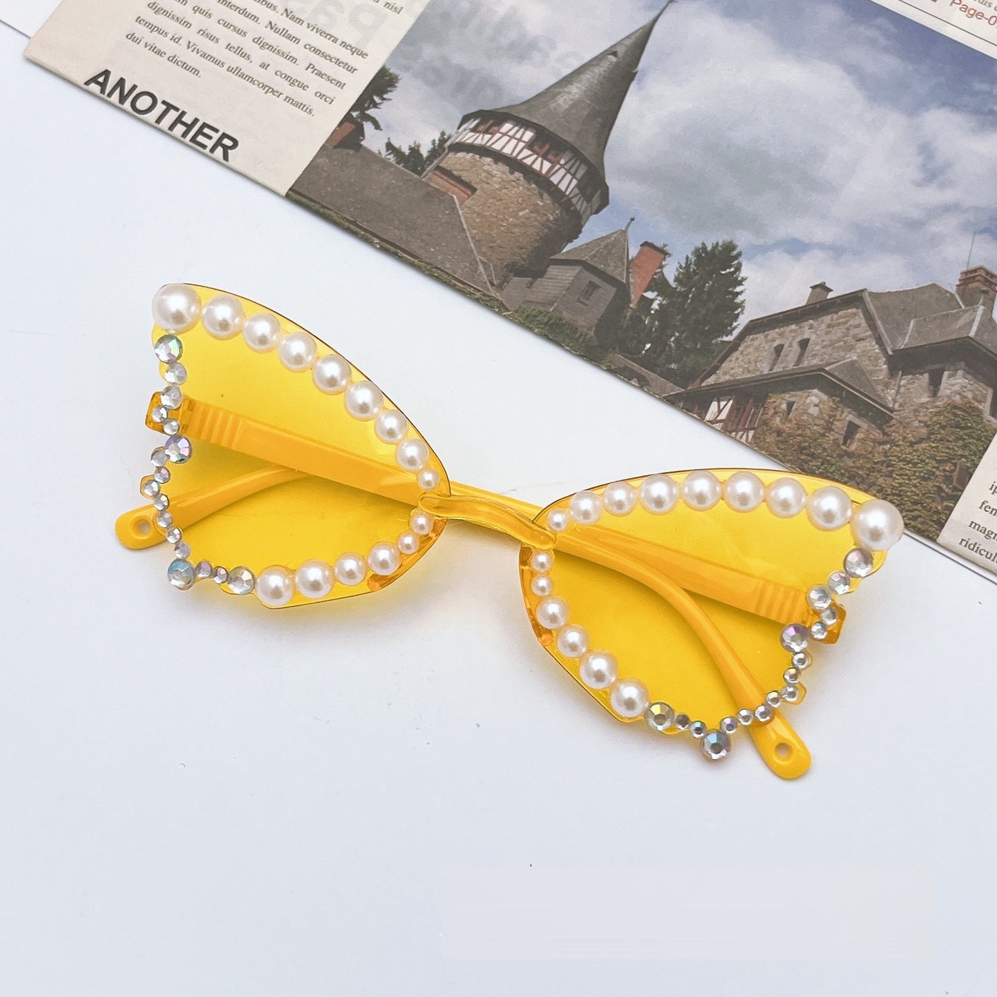 Trendy Butterfly Frame Sunglasses – Pearl-Adorned Party Sunglasses for Girls, MyKids-USA®, Sunglasses, MyKids-USA - Size/Age - Average Size (0-12Y) - Color - Yellow - - - TR2601281022-F.