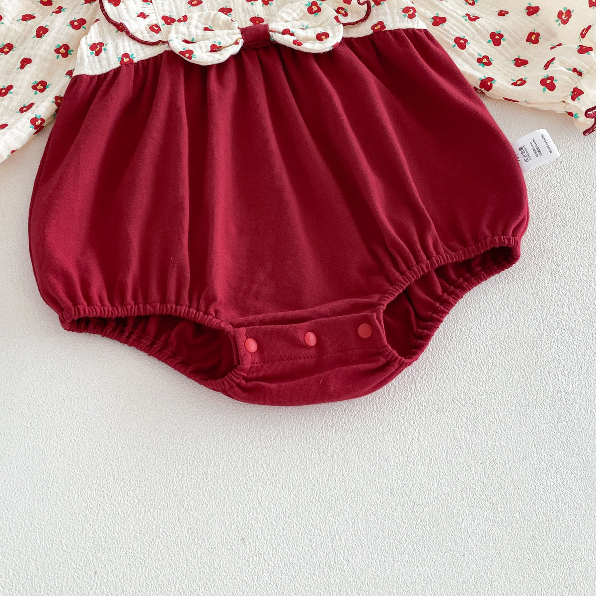 MyKids-USA® Baby Girls Long Sleeves Color Patchwork Floral Bodysuit