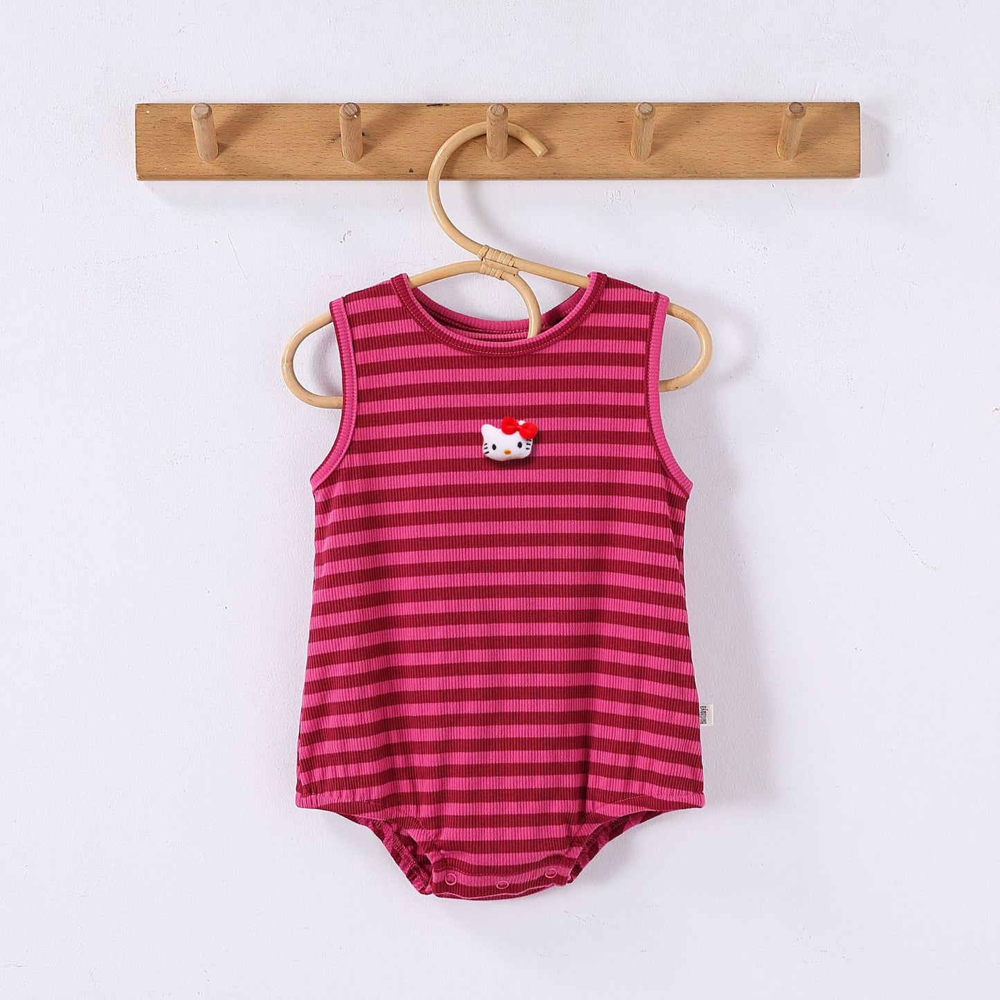 Summer Arrival Baby Cute Striped Sleeveless Rabbit Cartoon Design Onesies, MyKids-USA®, Baby One-Pieces, MyKids-USA - Size/Age - 66 (3-6M) - Color - Red - - - TR2504222101-B