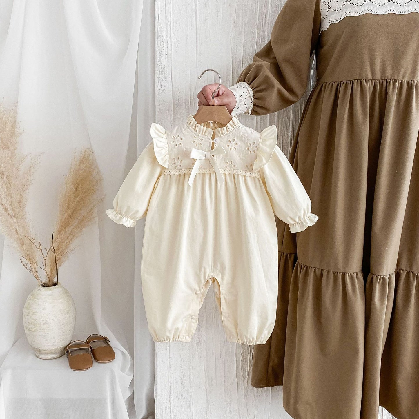 Autumn Arrival Baby Girls Long Sleeves Floral Hollow Out Rompers, MyKids-USA®, Baby One-Pieces, MyKids-USA - - - - - - -