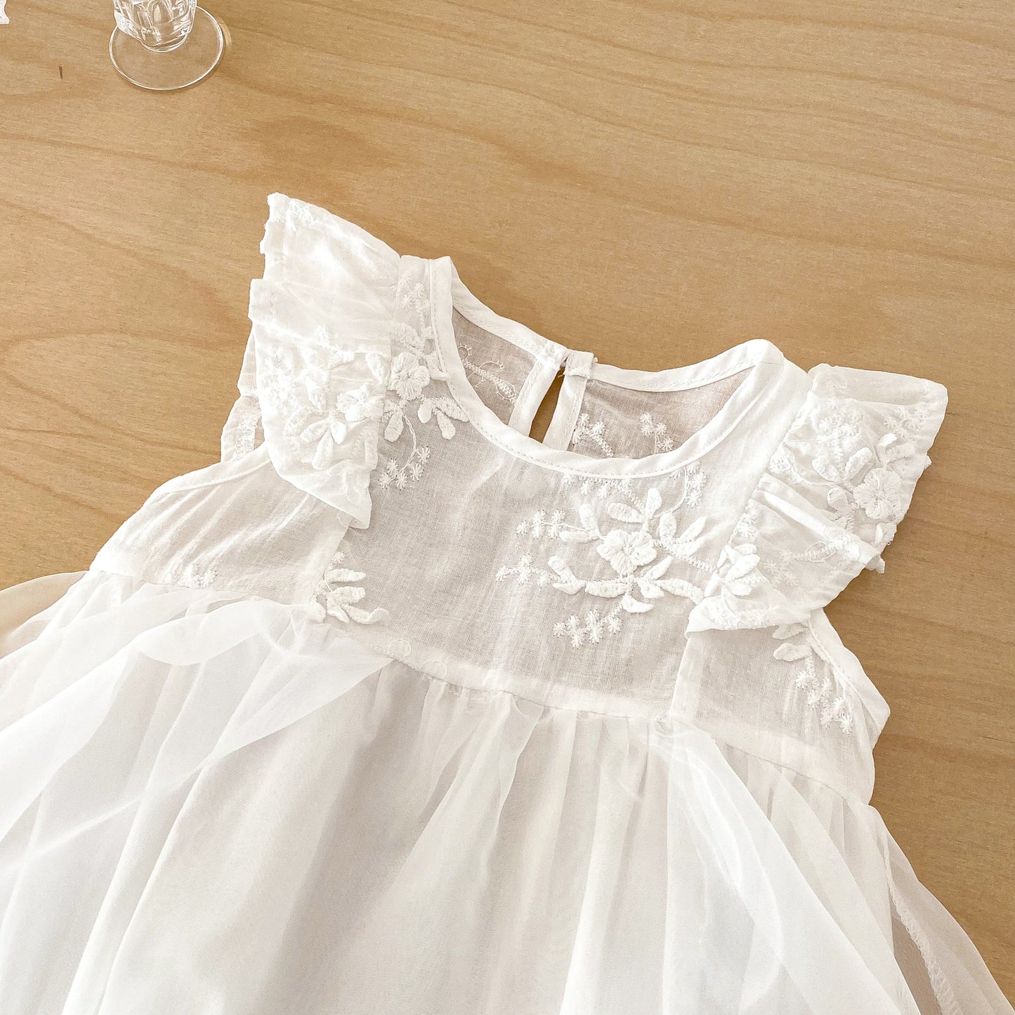 Summer Arrival Baby Girls Sleeveless Tulle Decorated Lace Flowers Pattern Bodysuit, MyKids-USA®, Bodysuits, MyKids-USA - - - - - - - .