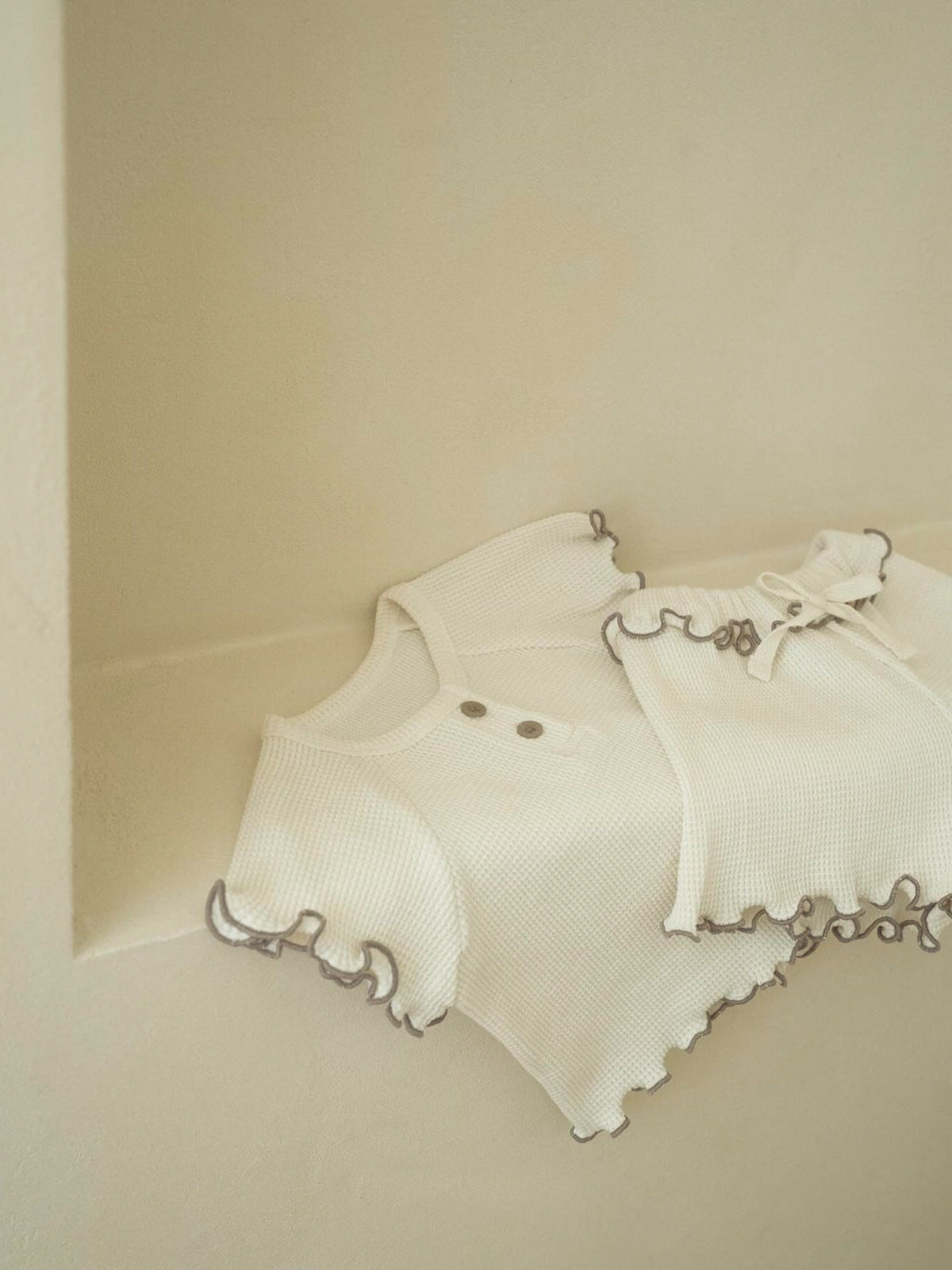 Summer Baby Kids Unisex Solid Color Waffle Grid Short Sleeves Casual Top Shirt And Shorts Clothing Set, MyKids-USA®, Baby & Toddler Tops, MyKids-USA - - - - - - -