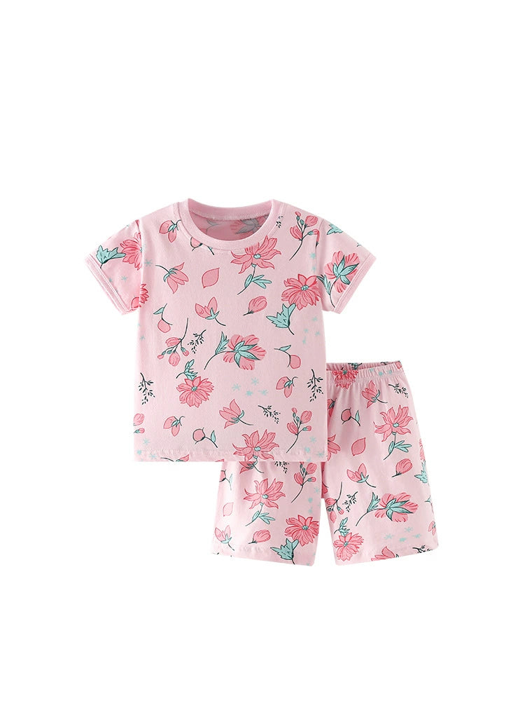 Summer Baby Kids Flowers Pattern T-shirt and Shorts Clothing Set for Girls, MyKids-USA®, Baby & Toddler Outfits, MyKids-USA - - - - - - -