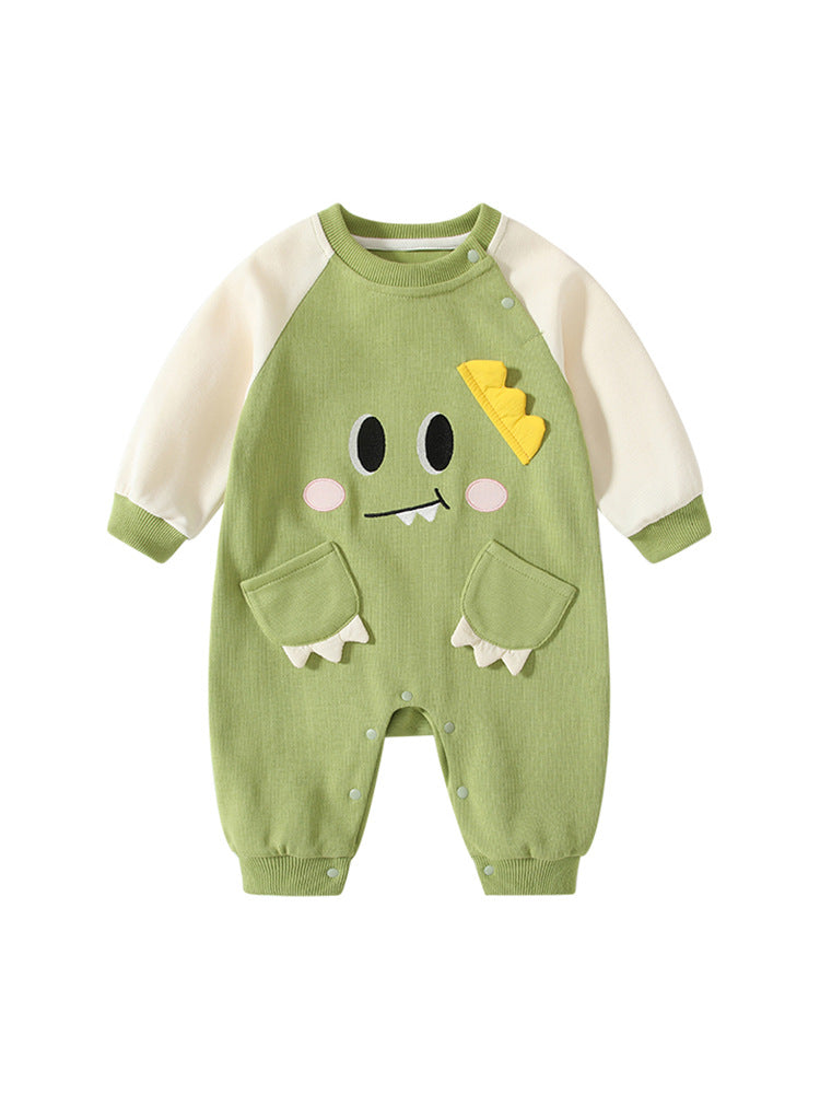 Spring Arrival Baby Cartoon Dragon Pattern Color Patchwork Romper, MyKids-USA®, Baby One-Pieces, MyKids-USA - - - - - - -