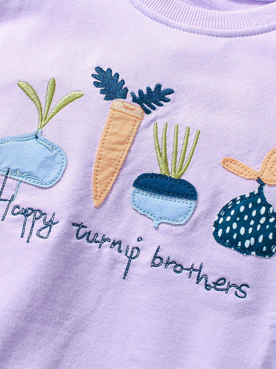 Spring and Autumn Girls Cartoon Turnip Brothers Pattern Long Sleeves Crew Neck Top Sweatshirt and Pants Clothing Set, MyKids-USA®, Baby & Toddler Outfits, MyKids-USA - - - - - - -