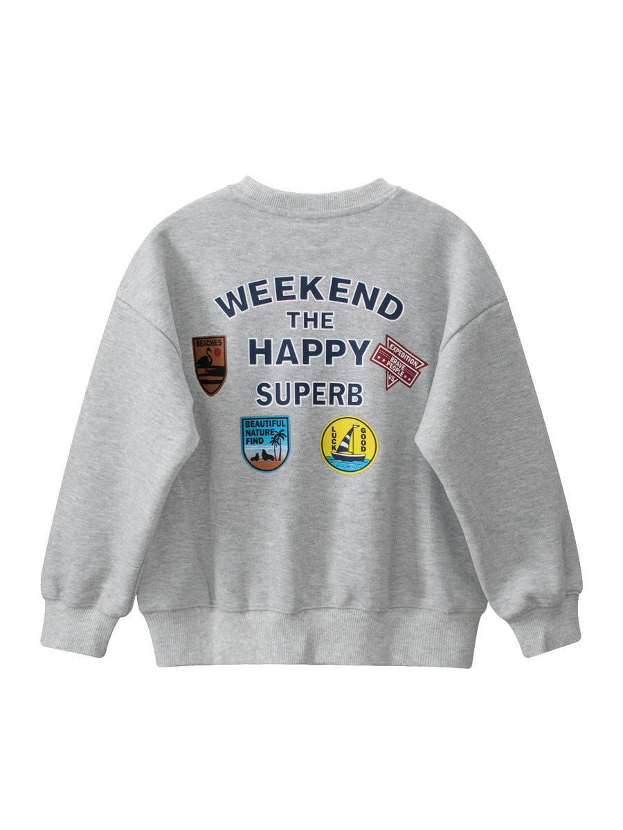 Arrival Kids Letters Printed Pattern Crew Neck Long Sleeves Warm Cozy Pullover, MyKids-USA®, Baby & Toddler Outerwear, MyKids-USA - - - - - - -