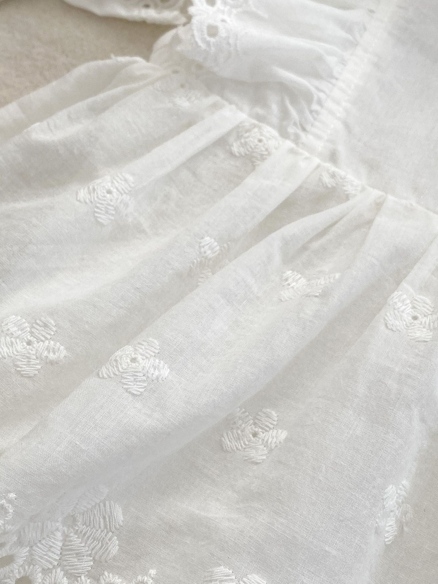 Design Summer Girls Floral Embroidered Hollow Out Short Sleeves Onesies Dress, MyKids-USA®, Baby & Toddler Dresses, MyKids-USA - - - - - - -